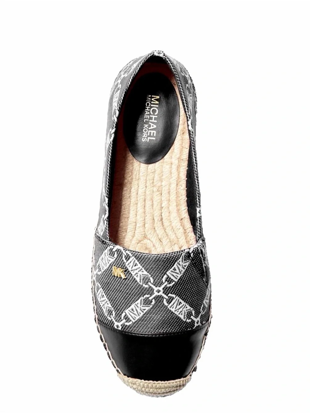 Michael Kors Black & Cream Logo Espadrille Slip-On